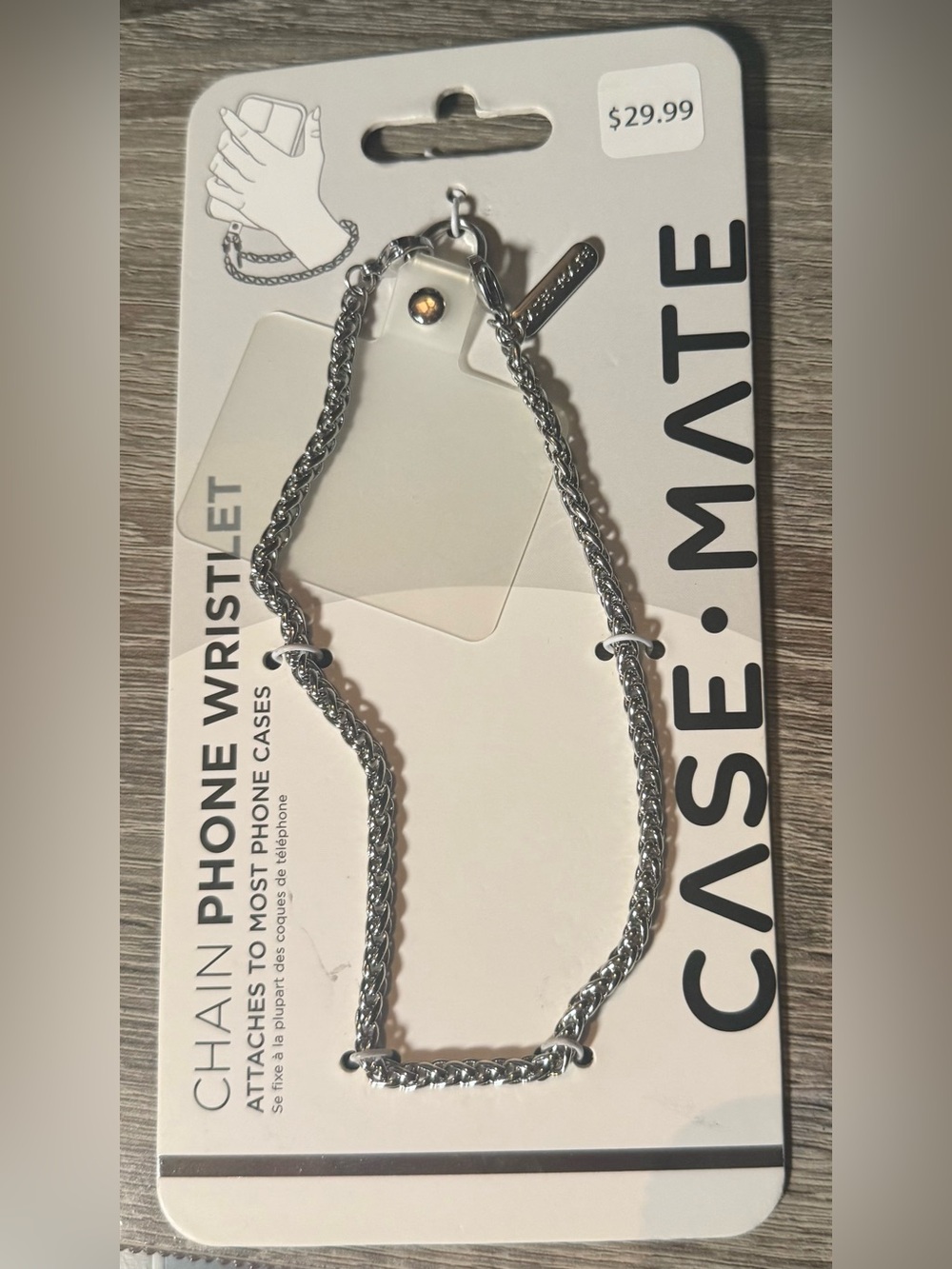 Case-Mate Silver Chain Phone Wristlet Strap Universal NWT